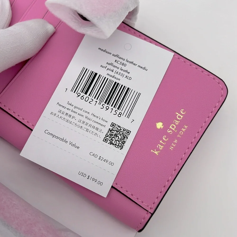 Kate Spade Madison Medium Bifold Wallet Surf Pink